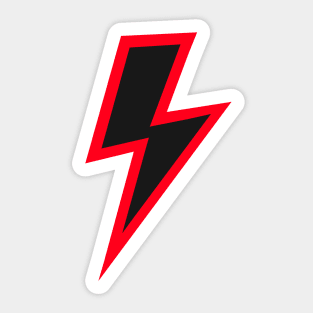 Black Lightning Bolt with Red Outline Sticker